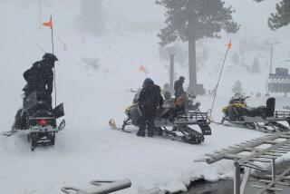 Rescues crews work at the scene of an avalanche at a California ski resort near Lake Tahoe on Wednesday, Jan. 10, 2024, in Calif. The avalanche roared through a section of expert trails at the resort, killing one person and injuring another, as a major storm with snow and gusty winds moved into the region, authorities said. (Mark Sponsler via AP)