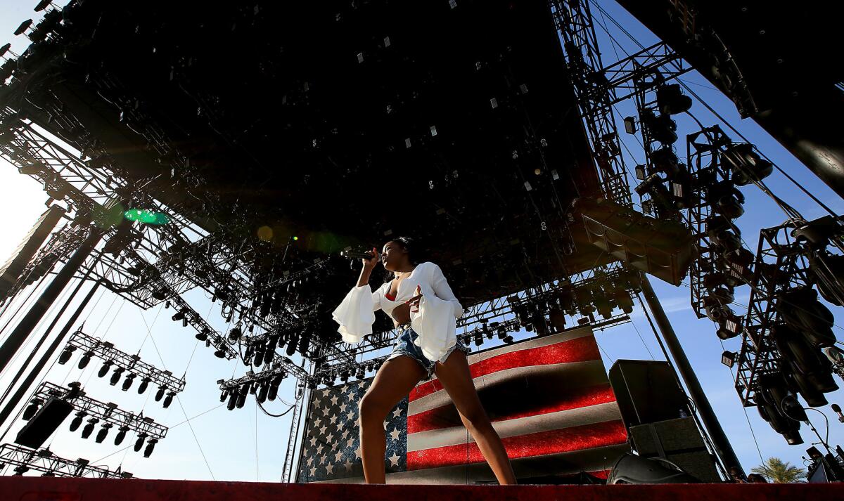 New York rapper Azealia Banks onstage at Coachella on April 10.