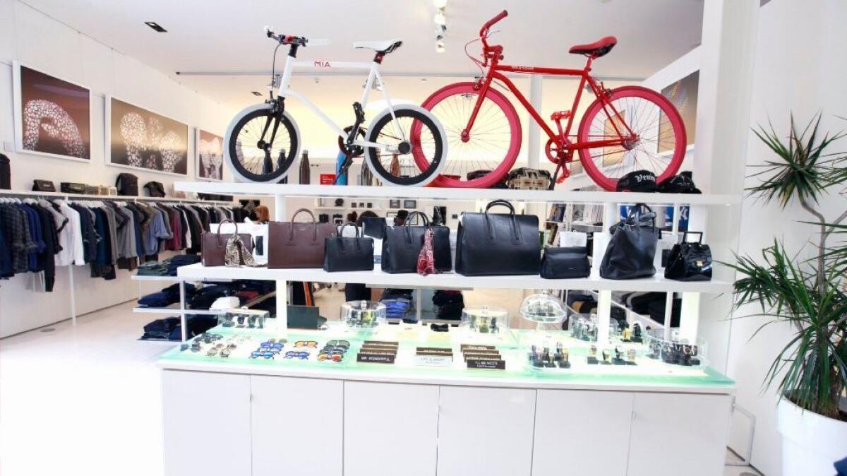 Ron Robinson's store in Santa Monica carries a bit of everything from bicycles to handbags and briefcases. Yoga classes are also offered at the store.