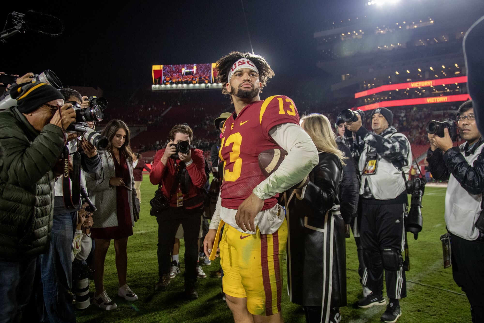 Heisman finalist Caleb Williams finds his voice in the spotlight Los