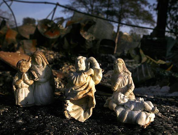 Yorba Linda - charred porcelain nativity set