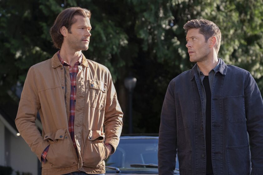 Jared Padalecki, left, and Jensen Ackles in "Supernatural"
