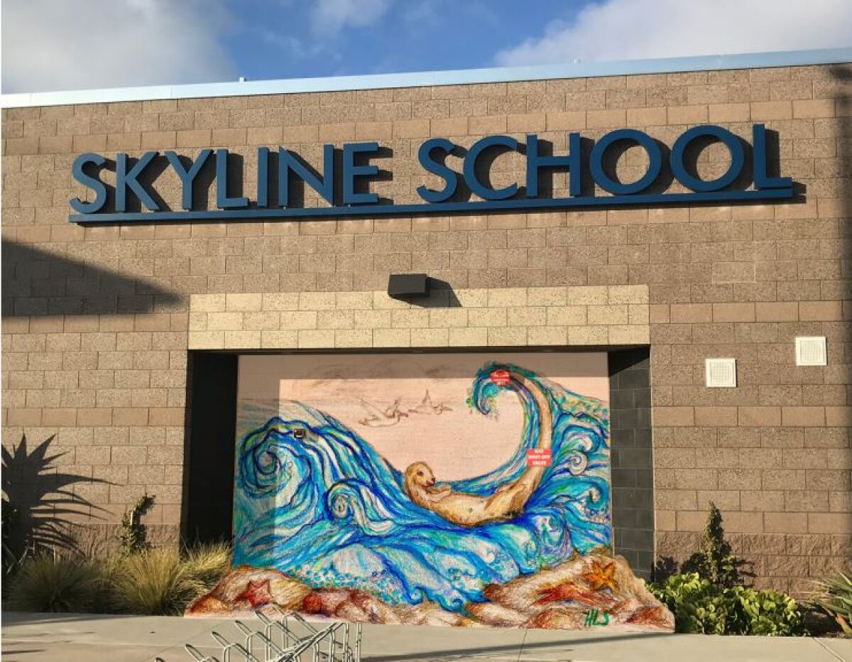 A rending of the proposed mosaic mural at Skyline School.