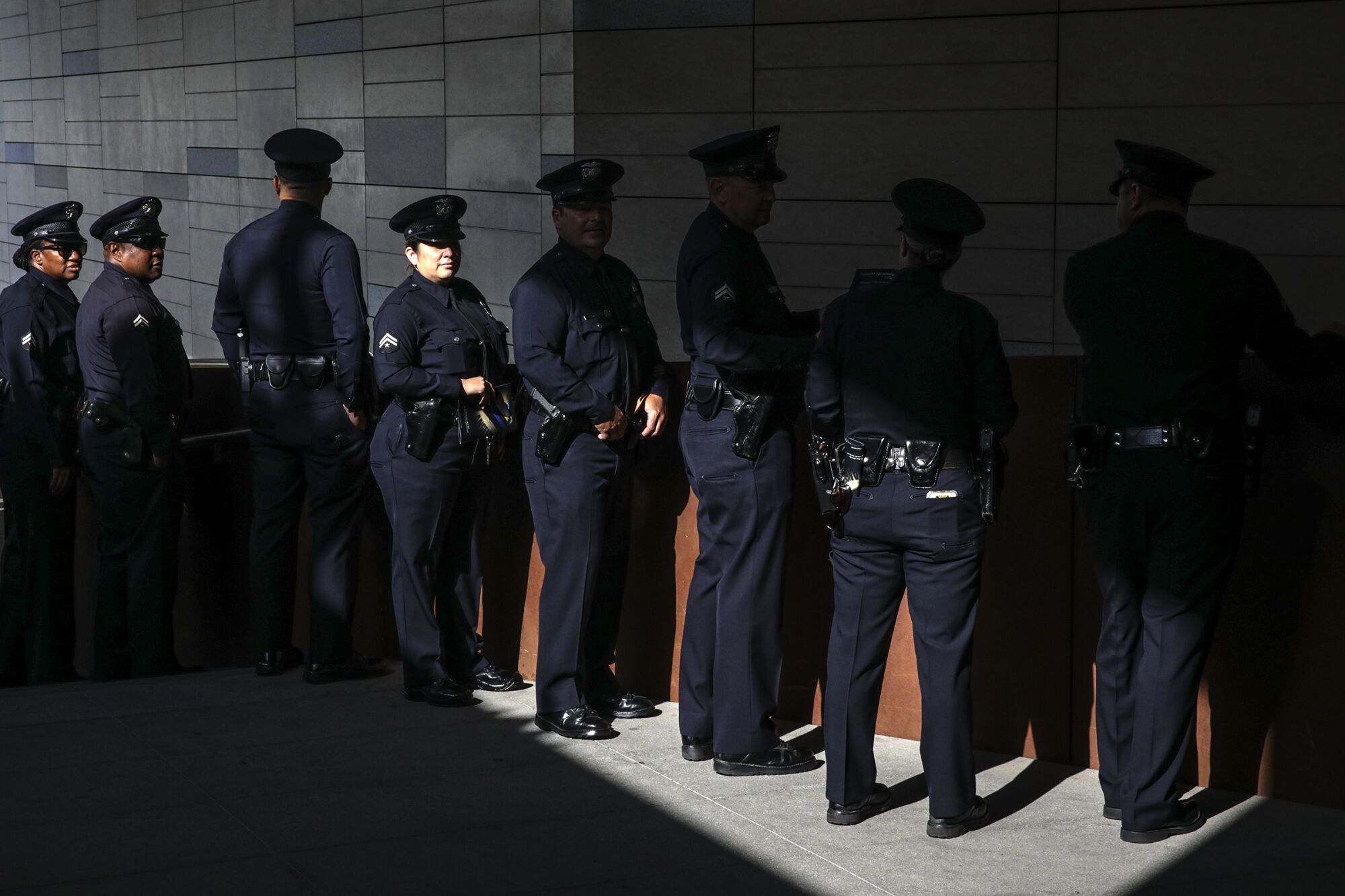 LAPD officers at the memorial ceremony.