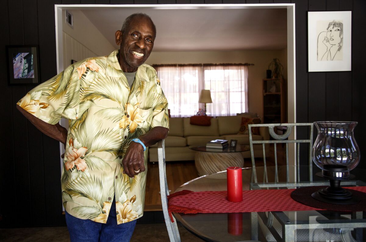 Longtime Dodgers press-box dining room chef Dave Pearson in his Van Nuys home.