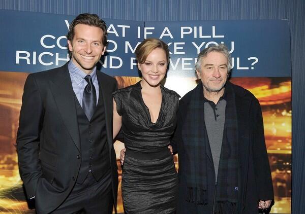"Limitless" stars Bradley Cooper, left, Abbie Cornish and Robert De Niro gather in the Big Apple on Tuesday night to celebrate the opening of their new thriller. The movie follows an unemployed writer, played by Cooper, who gains super-human abilities thanks to an experimental drug.