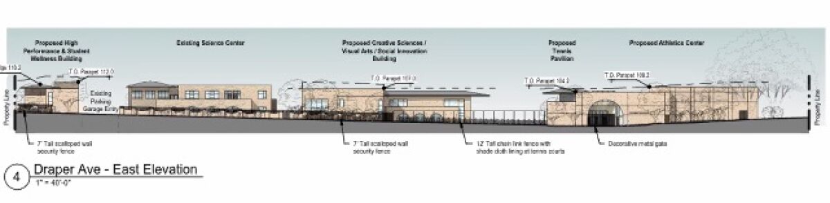 A rendering depicts new buildings The Bishop's School is looking to construct.