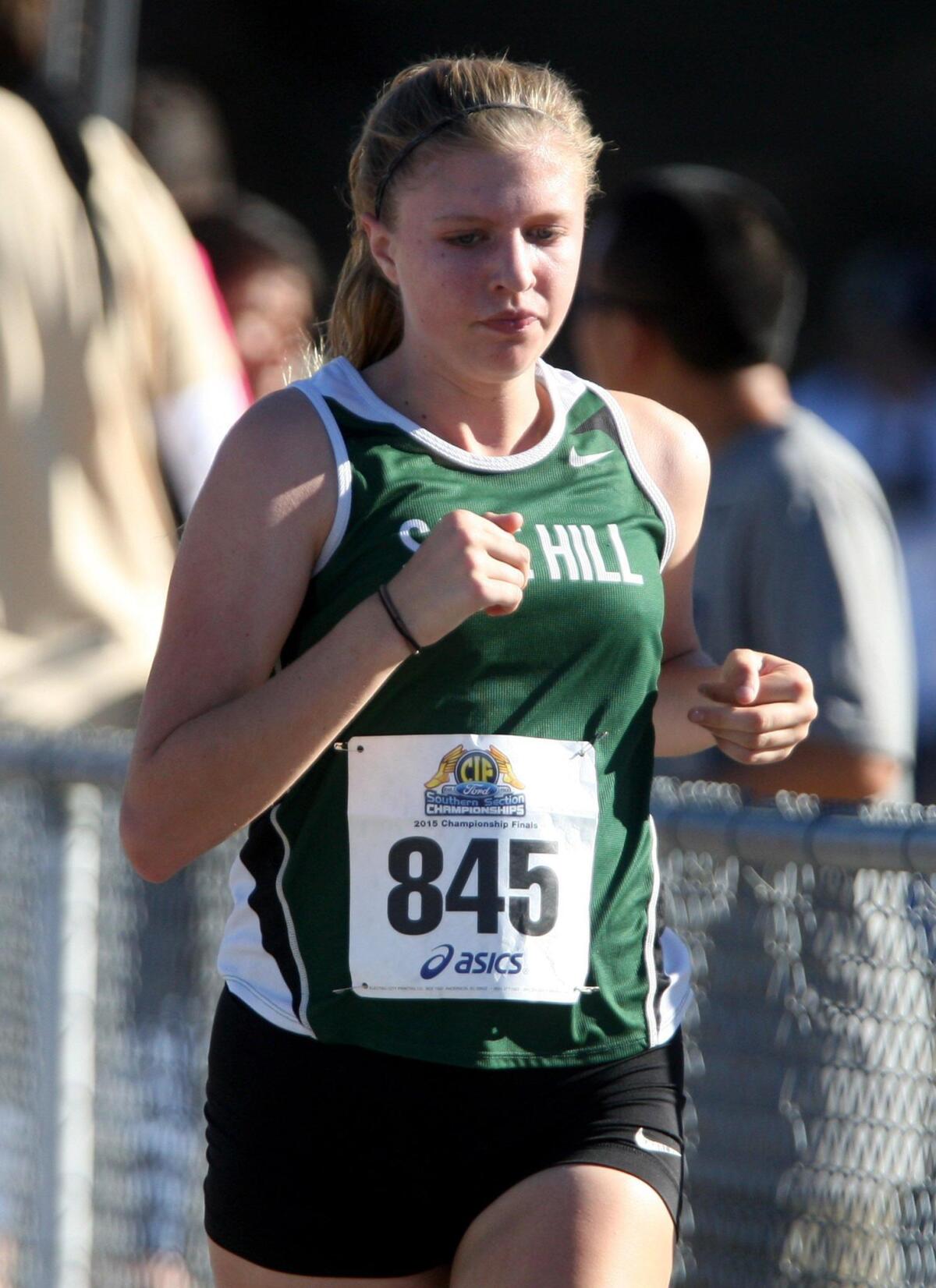 Sage Hill High School’s Julia Lowe runs.
