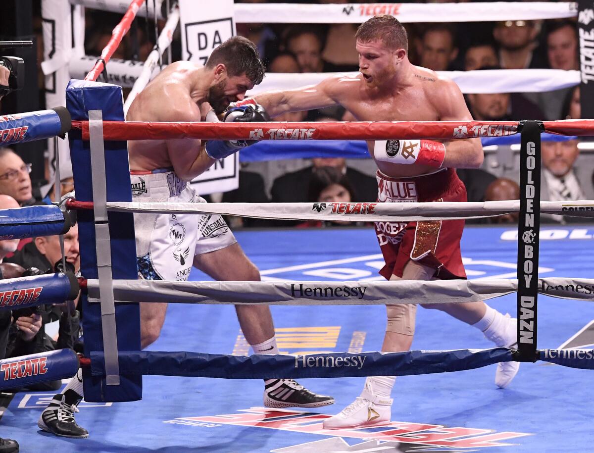 Rocky Fielding fights Canelo Alvarez in New York City.