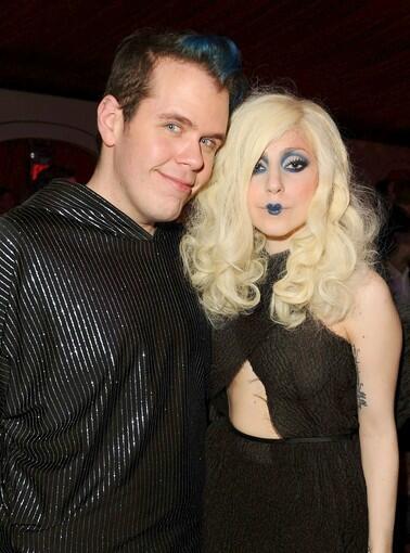 Celebrity blogger Perez Hilton and musician Lady Gaga attend the MOCA 30th anniversary gala in Los Angeles.