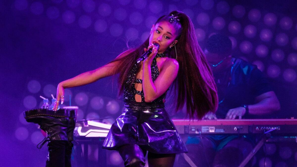 Ariana Grande performs during the Wango Tango concert on June 2, 2018 in Los Angeles, California