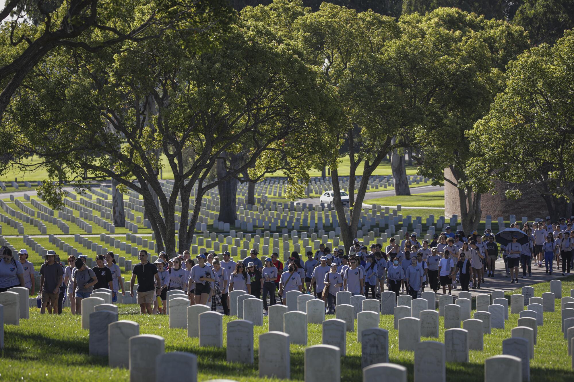 Volunteers   in Los Angeles National Cemetery  