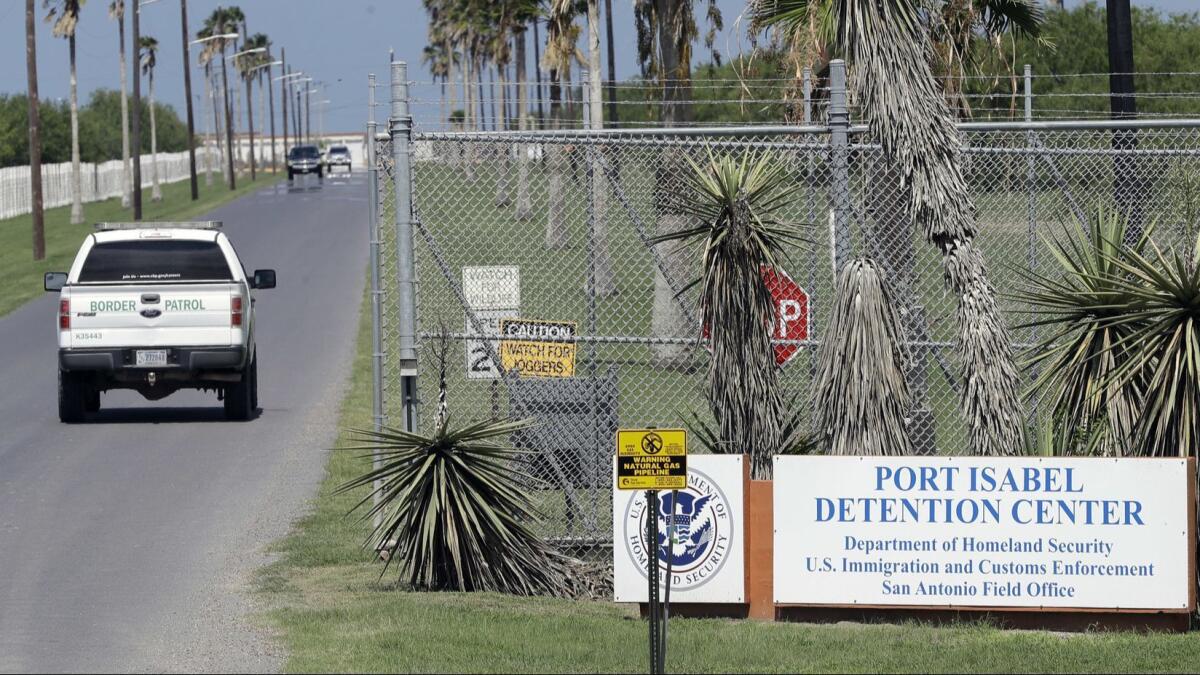 A U.S. Border Patrol truck enters the Port Isabel Detention Center, which holds detainees of the U.S. Immigration and Customs Enforcement on June 26 in Los Fresnos, Texas.