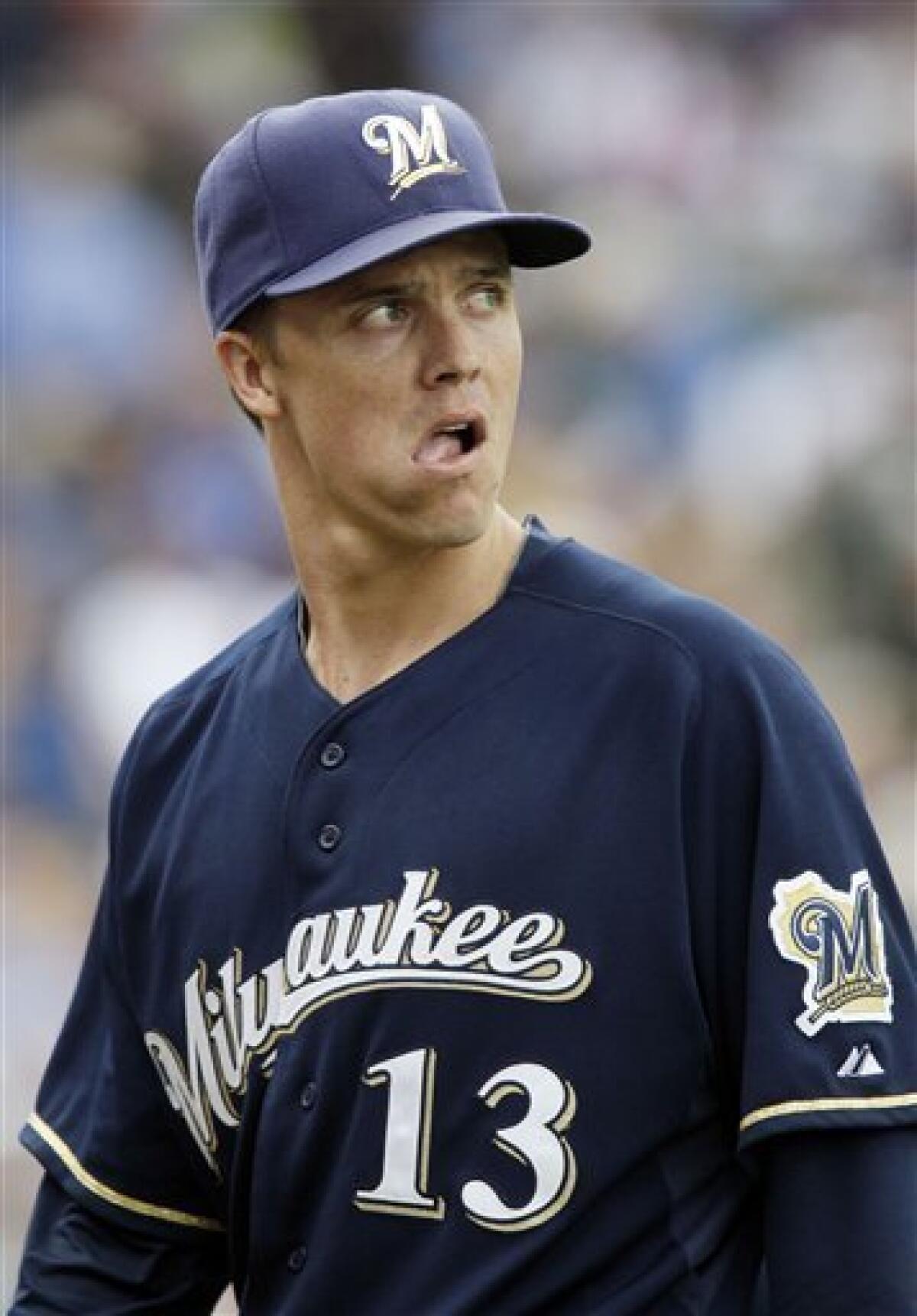 Greinke struggles, Brewers stumble in loss to Cubs - The San Diego  Union-Tribune