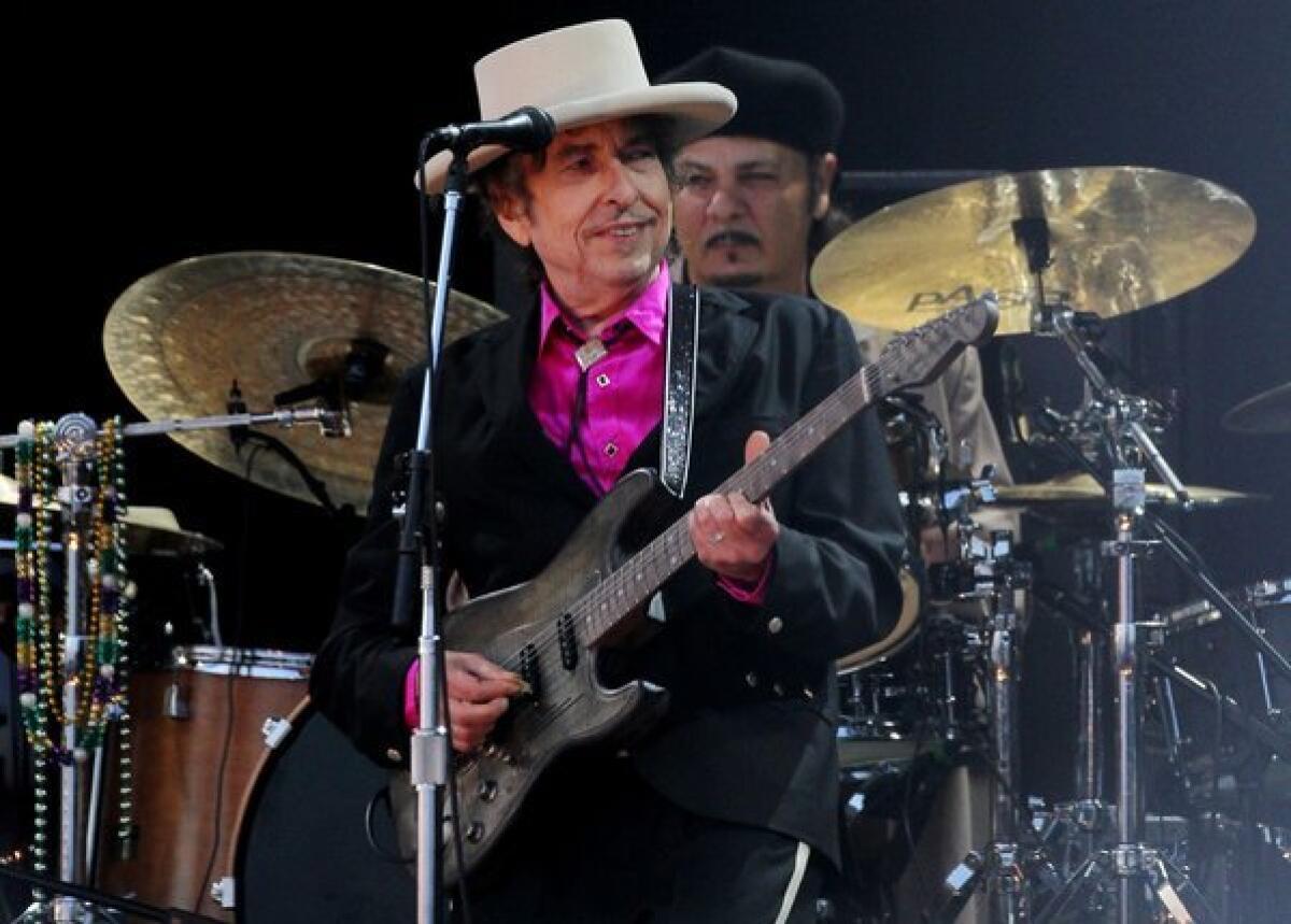 Bob Dylan performs at the Hop Farm Festival in Paddock Wood, Britain.