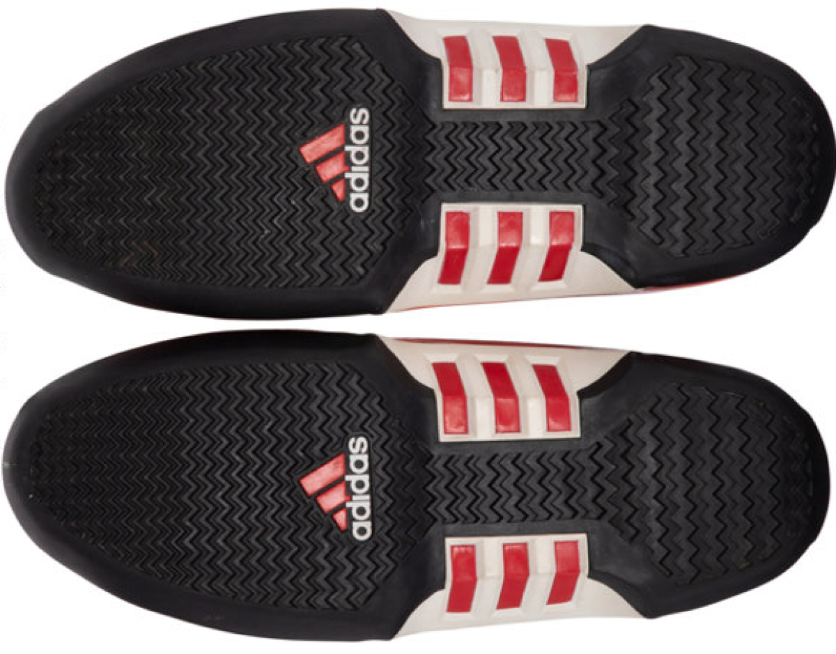 The bottom of the sneakers gifted from Kobe Bryant to LeBron James feature the Adidas logo.
