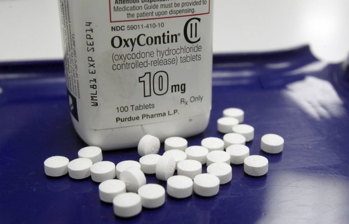 The World Health Organization estimates that 80% of the world population lives in countries with limited or no access to opioid pain medicines. Above, a bottle of oxycodone, a prescription opioid medication.