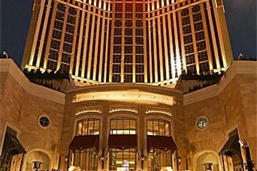 The Palazzo, the Strip's newest resort opened Thursday night with customary Vegas showmanship: confetti, aerialists, a red carpet and fireworks crackling overhead.