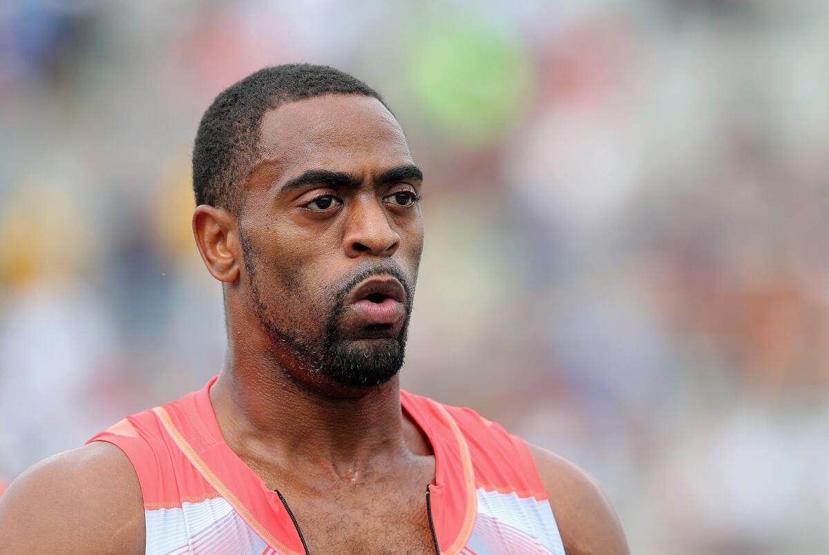 American sprinter Tyson Gay has tested positive for a banned substance and has pulled out of next month's world championships.