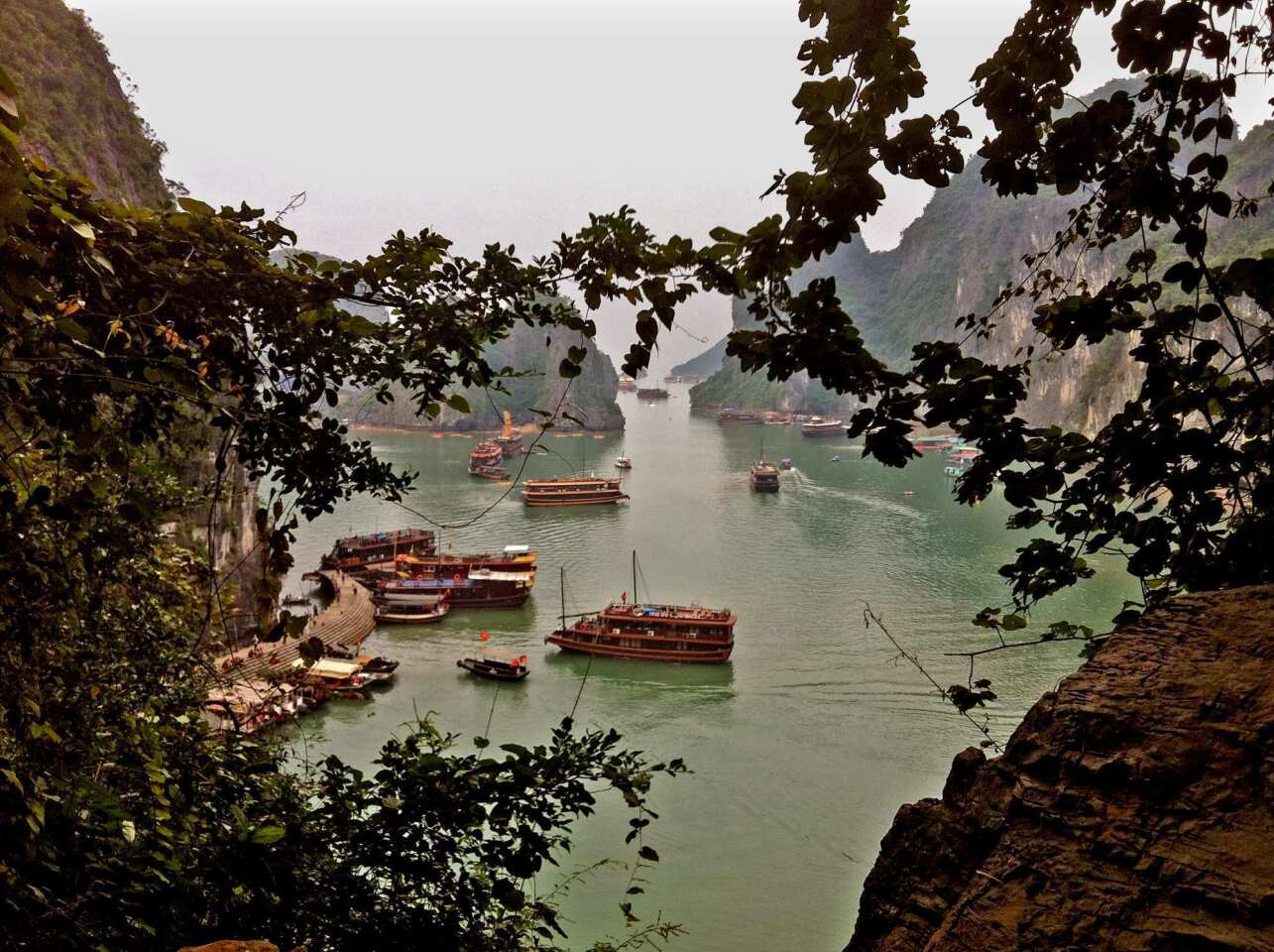 Halong Bay, a three-hour drive from Hanoi, is a UNESCO World Heritage Site and home to otherworldly caves and cruise ships that serve upscale noodles.