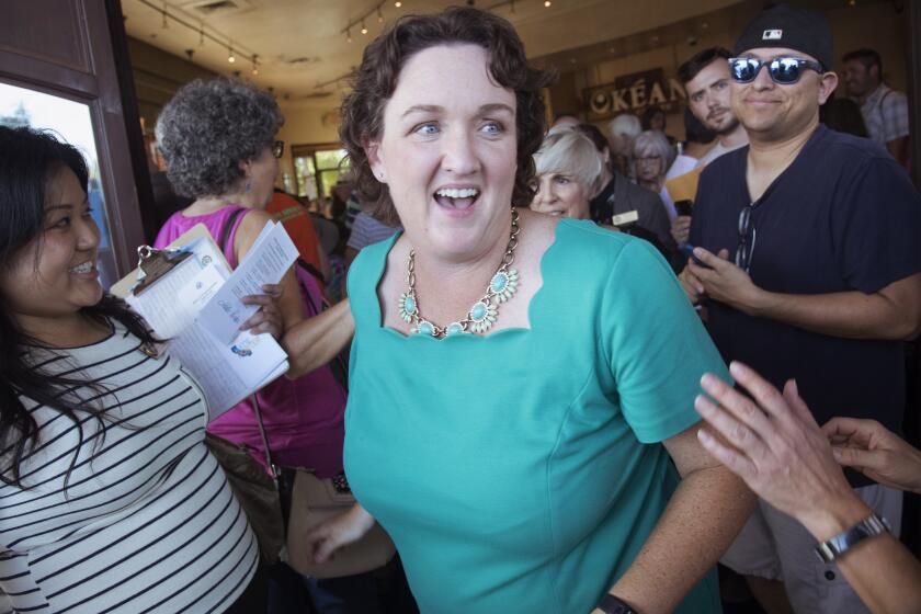 Tustin, CA - Saturday, August 3, 2019: Congresswoman Katie Porter (D-Irvine) addressed her constituents at Kean Coffee in Tustin, California on Saturday August 3, 2019. (Ana Venegas / For The Times)