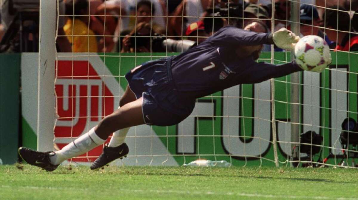 Briana Scurry is the goalie on the all-time U.S. women's soccer team.