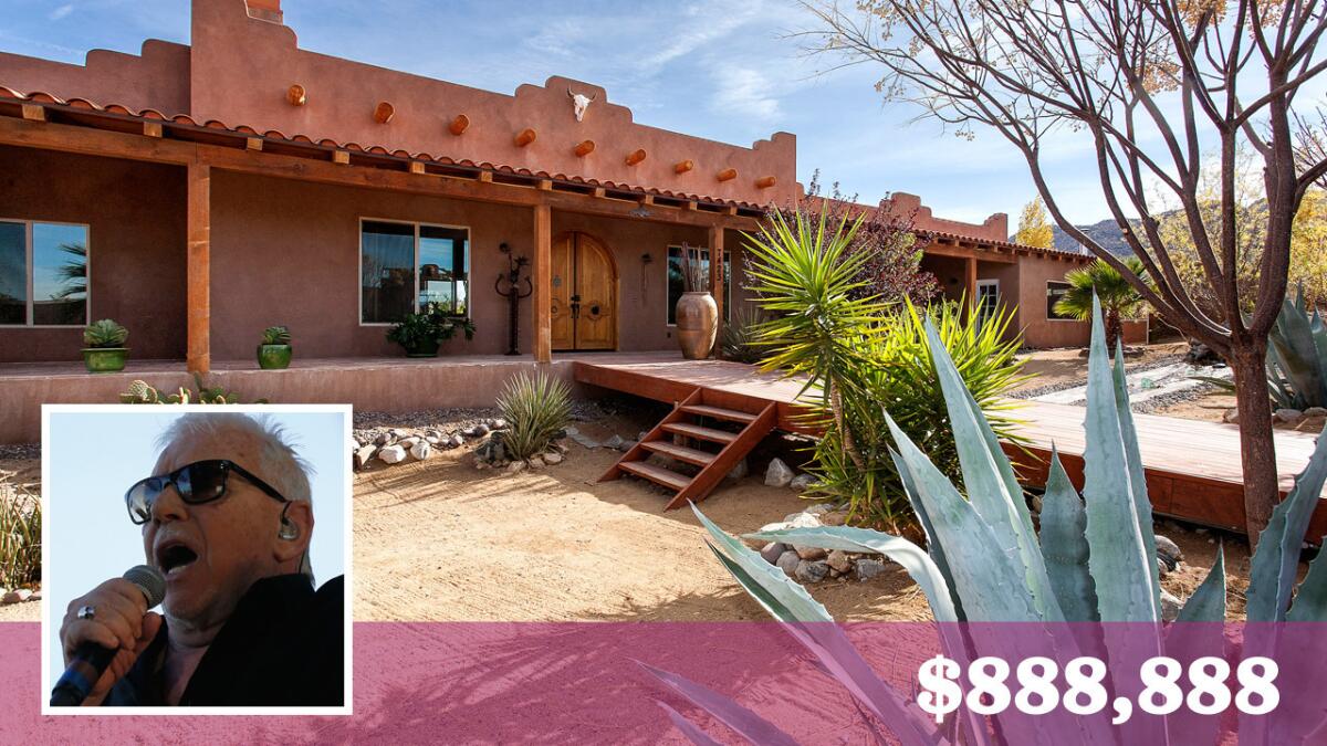 Musician Eric Burdon of the Animals fame has put his Hacienda-style home in Joshua Tree on the market for $888,888.