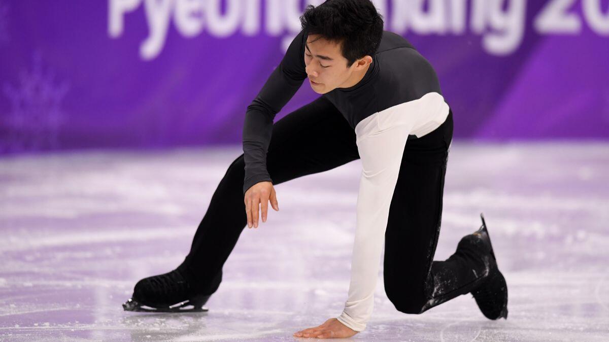 Nathan Chen competes during the Men's Single Skating Short Program at Gangneung Ice Arena on Friday in Gangneung, South Korea.