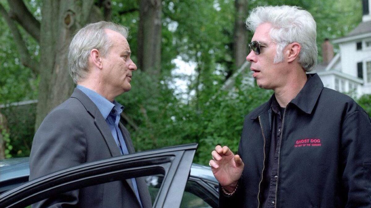 Bill Murray, left, and director Jim Jarmusch on the set of "Broken Flowers," a Focus Features release. (Focus Features)