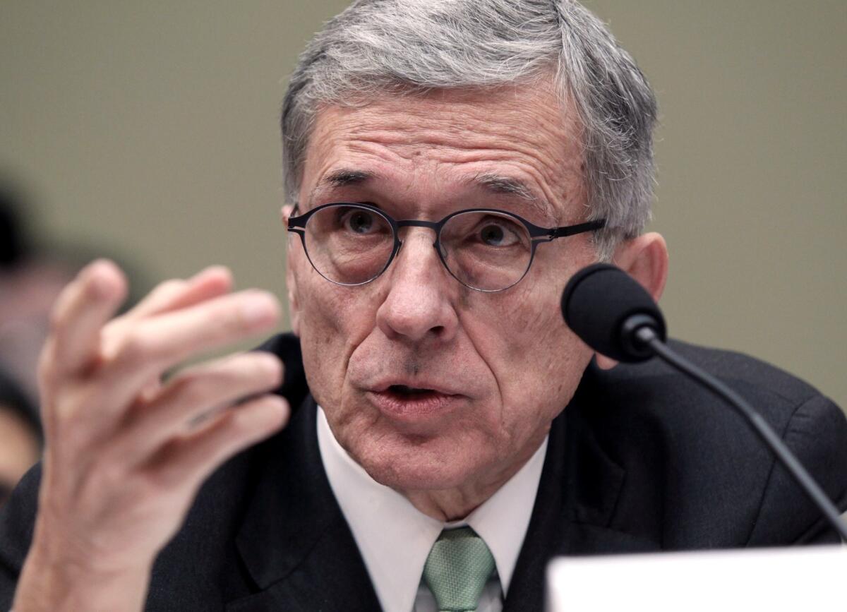 Federal Communications Commisison Chairman Tom Wheeler, seen testifying in Congress last March, is proposing that the FCC expand a phone subsidy program for the poor to include Internet access.