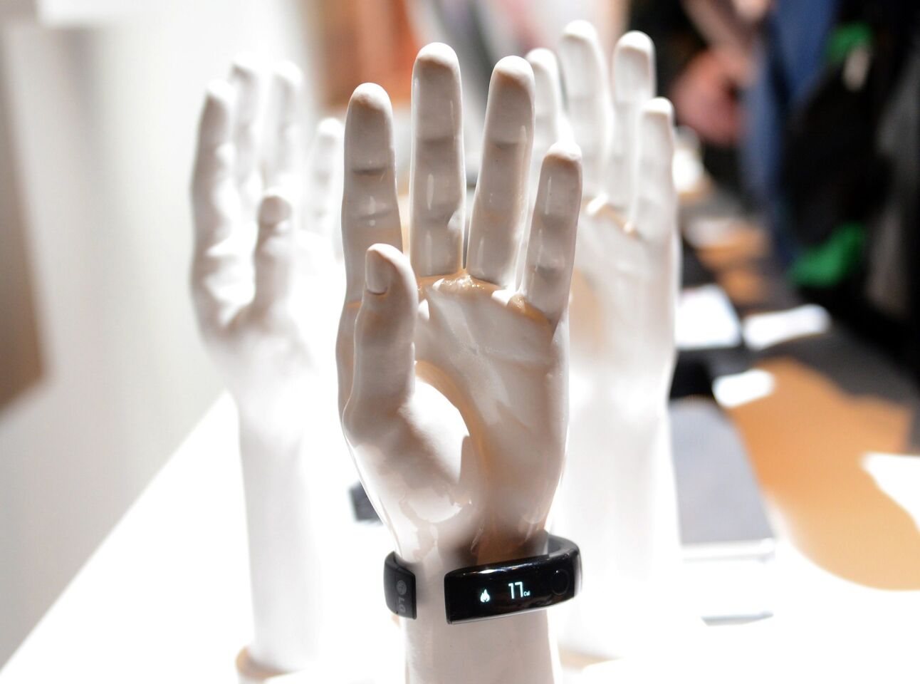 The LG Lifeband Touch is diplayed during a media presentation at International CES in Las Vegas.