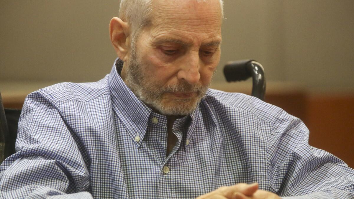 New York real estate scion Robert Durst appears in Los Angeles Superior Court in 2017.