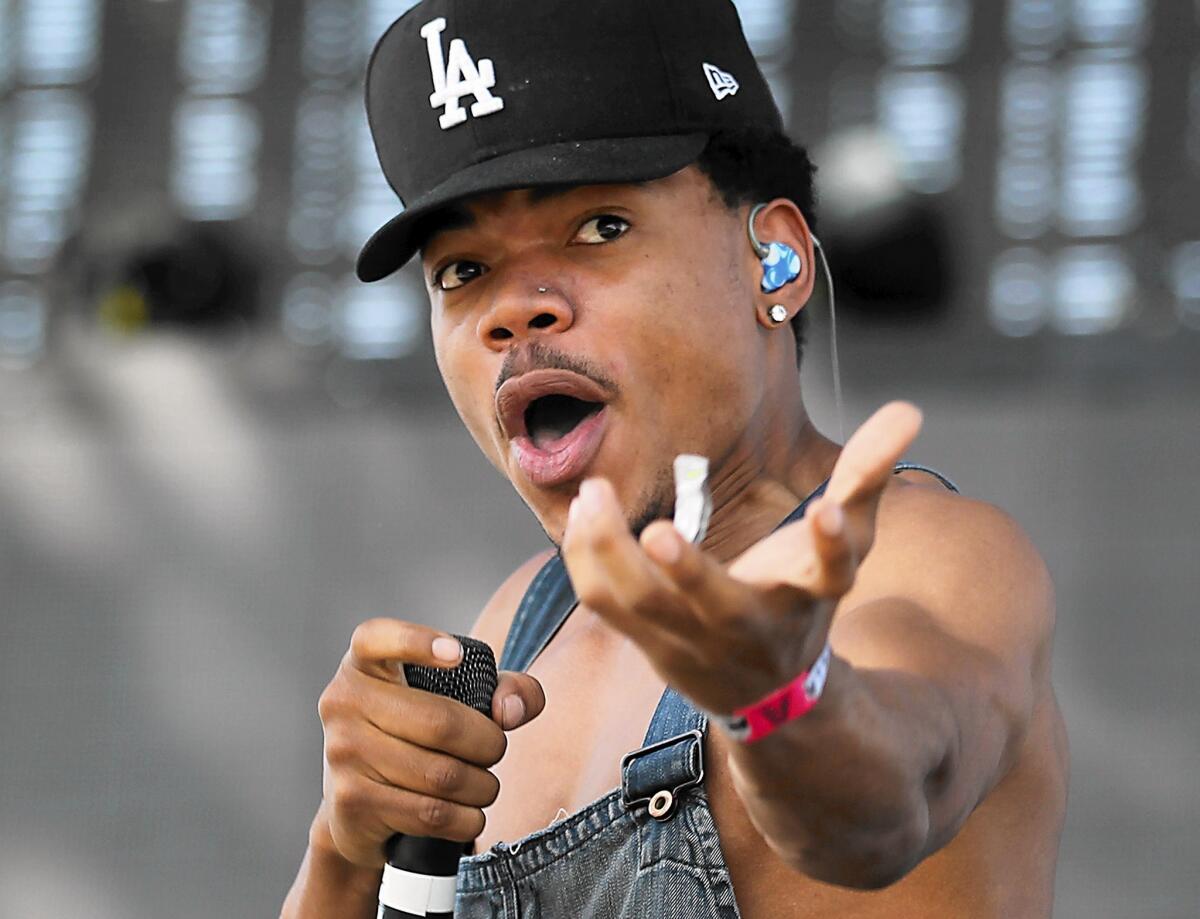 Chance the Rapper performs on the Main Stage on the third day of the first weekend of the Coachella Valley Music and Arts Festival in Indio on April 13, 2014.