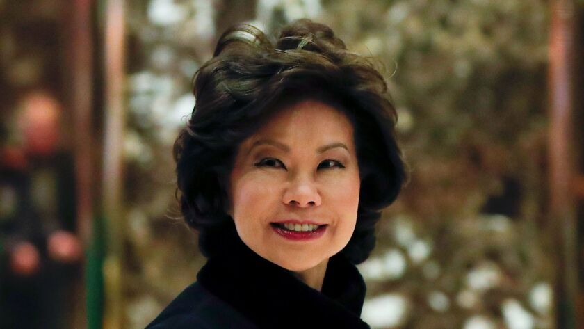 Secretary of Transportation nominee Elaine Chao.