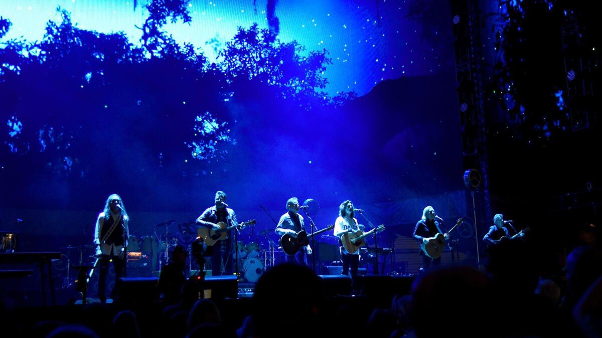 The Eagles perform Saturday night during the Classic West festival at Dodger Stadium.