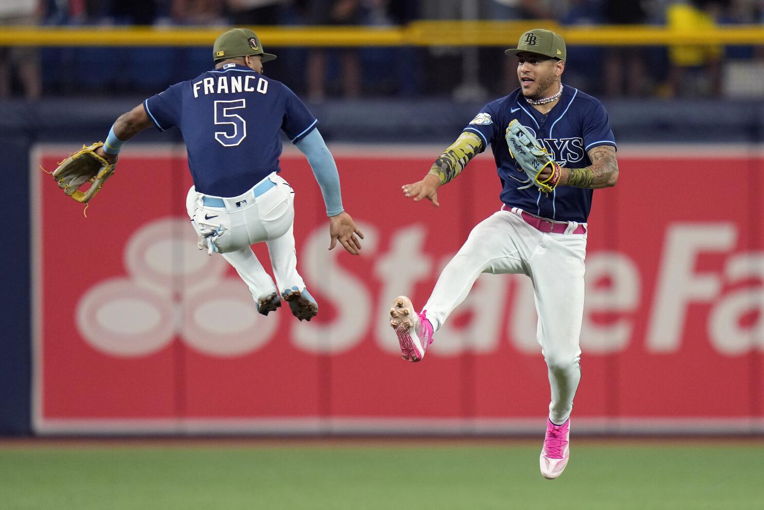 Christian Bethancourt lines out to center fielder Aaron Judge