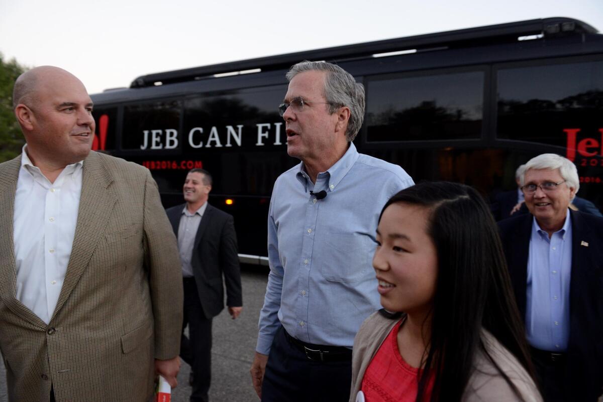 Republican presidential candidate Jeb Bush holds a meet and greet in Moultonborough, N.H., this week.
