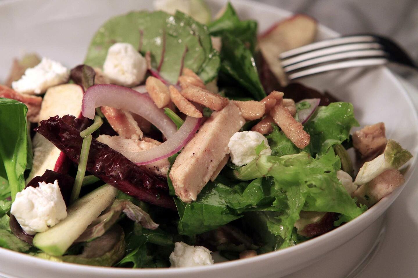 Nordstrom chicken, apple and goat cheese salad