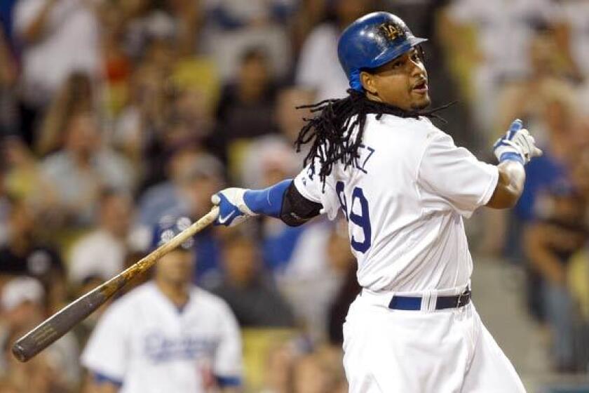 Manny Ramirez is suspended for 50 games. Look down and youll see that Ramirezs suspension, handed down on May 6 for violating baseballs drug policy, is also ranked the worst moment of the season. The positive view is that Ramirezs absence let the Dodgers know they could win without him. Andre Ethier and Matt Kemp established themselves as All-Star-caliber players in his absence. One of the teams least popular players over the last two seasons, Juan Pierre emerged as one of the most popular, in part because of how he played in place of Ramirez in left field.