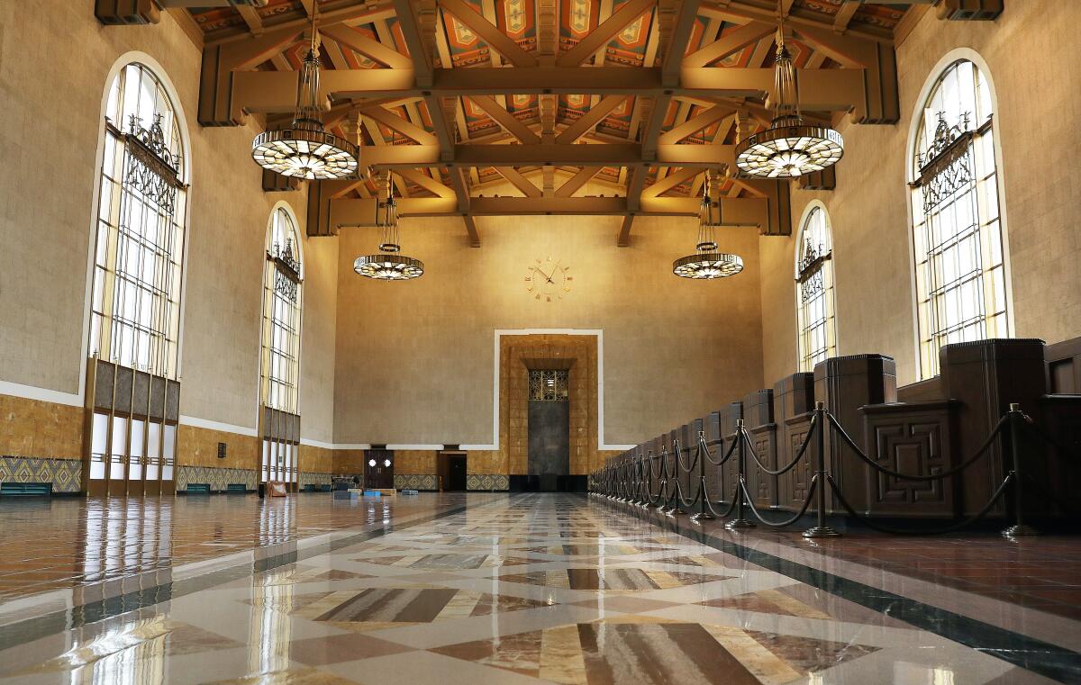 The interior of Union Station in downtown Los Angeles, will transform into an Oscars stage.