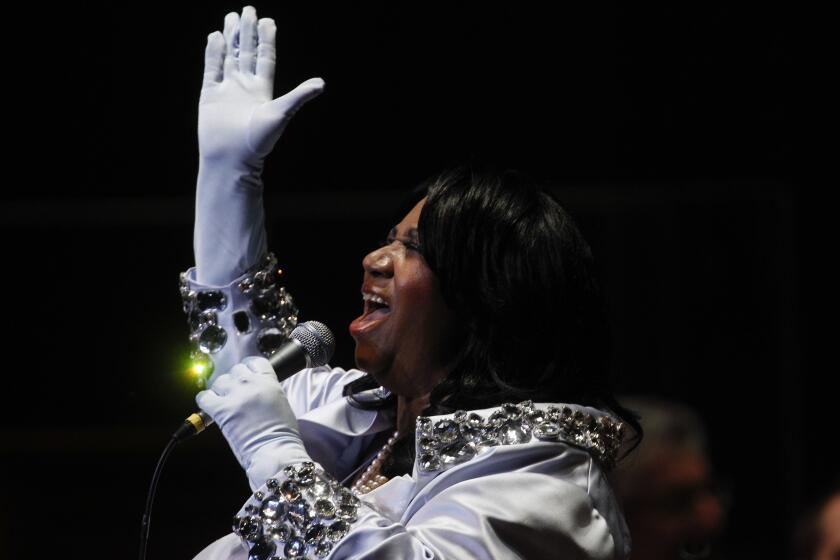 Aretha Franklin performs at The Mann Center for the Performing Arts in Philadelphia.