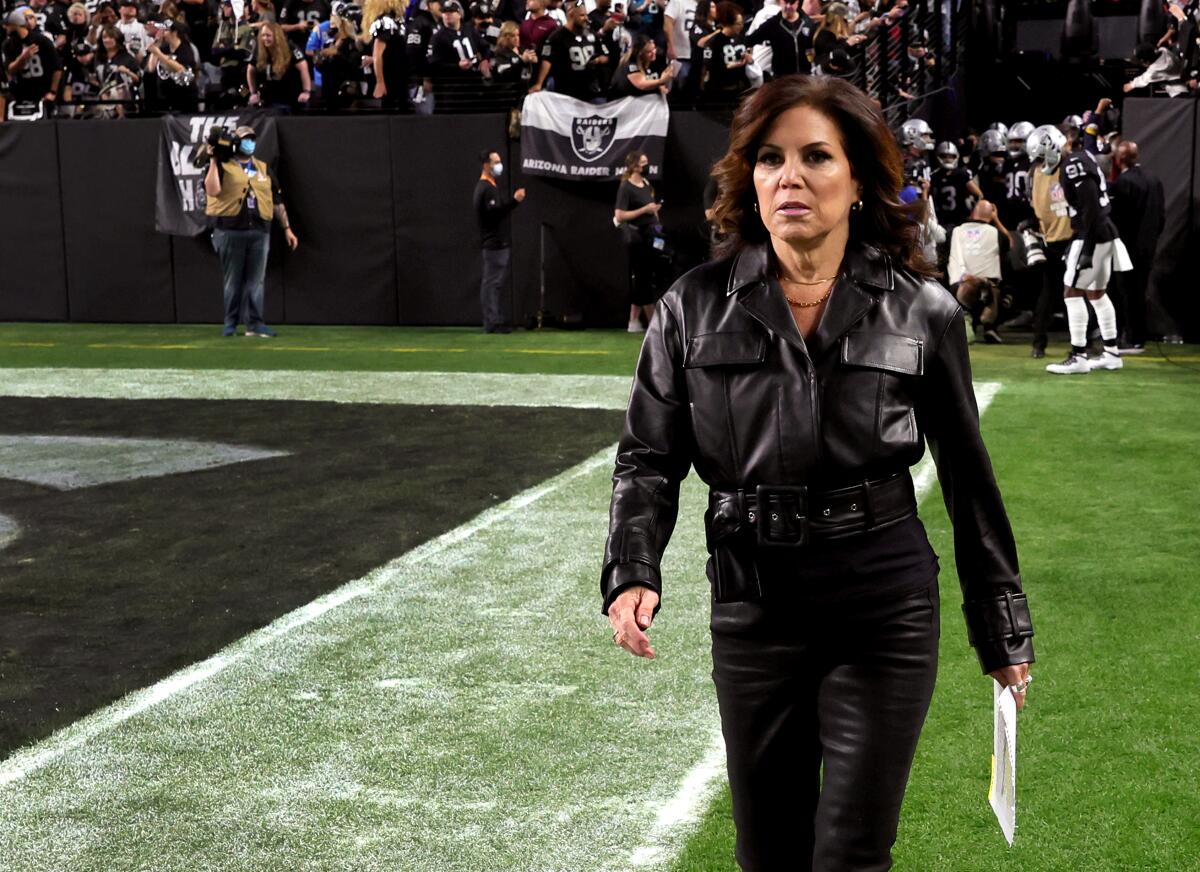 Reporter Michele Tafoya on the sidelines