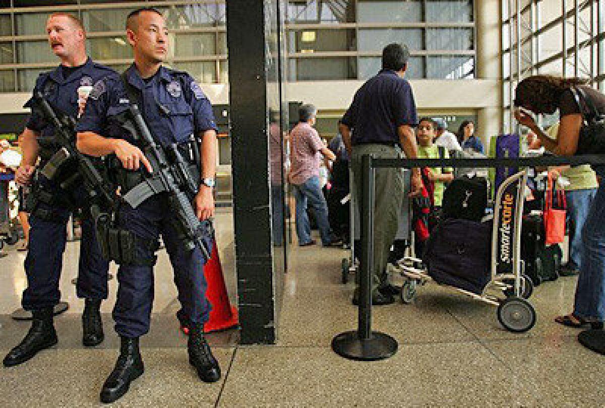 In 2006, a terrorism threat against U.S. jetliners caused an increase in security at airports such as LAX.