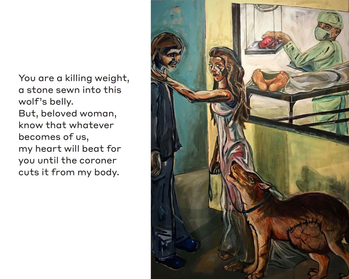 Artist Sheena Rae Dowling interpreted the words written by Kirsten Imani Kasai for "Lost in Translation" exhibition.