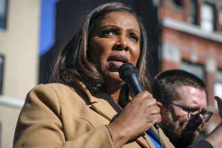 FILE - New York Attorney General Letitia James speaks during a rally in support of home care workers in New York, Tuesday, Dec. 14, 2021. Former President Donald Trump recently told a mostly white crowd at a rally in Texas that his legal troubles are the fault of Black prosecutors he called racists. Trump repeated his charges of racism to underscore his contention that he couldn’t possibly be treated fairly by Black officials who are leading Trump investigations in New York and Georgia. (AP Photo/Seth Wenig, File)