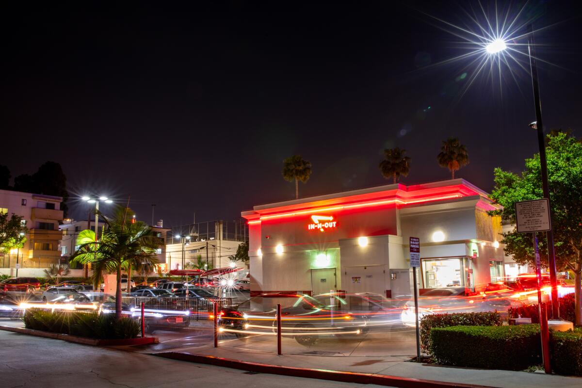 The drive-through at In-N-Out Burger in Hollywood.