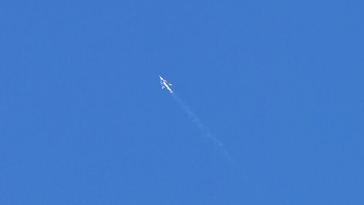 Virgin Galactic conducted the 12th test flight of its spaceship VSS Unity Thursday in Mojave.