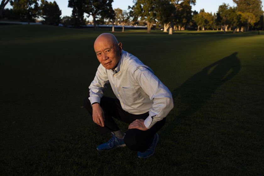 PACIFIC PALISADES, CA - FEBRUARY 18, 2021: For the past 30 years, Michael Yamaki, 73, a retired corporate officer, has been responsible for making Riviera Country Club into a world class golf course on February 18, 2021 in Pacific Palisades, California.(Gina Ferazzi / Los Angeles Times)