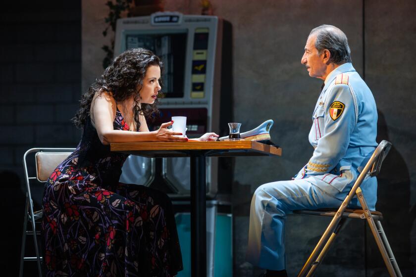 Janet Dacal and Sasson Gabay in the Tony-winning musical "The Band's Visit" at the Dolby Theatre