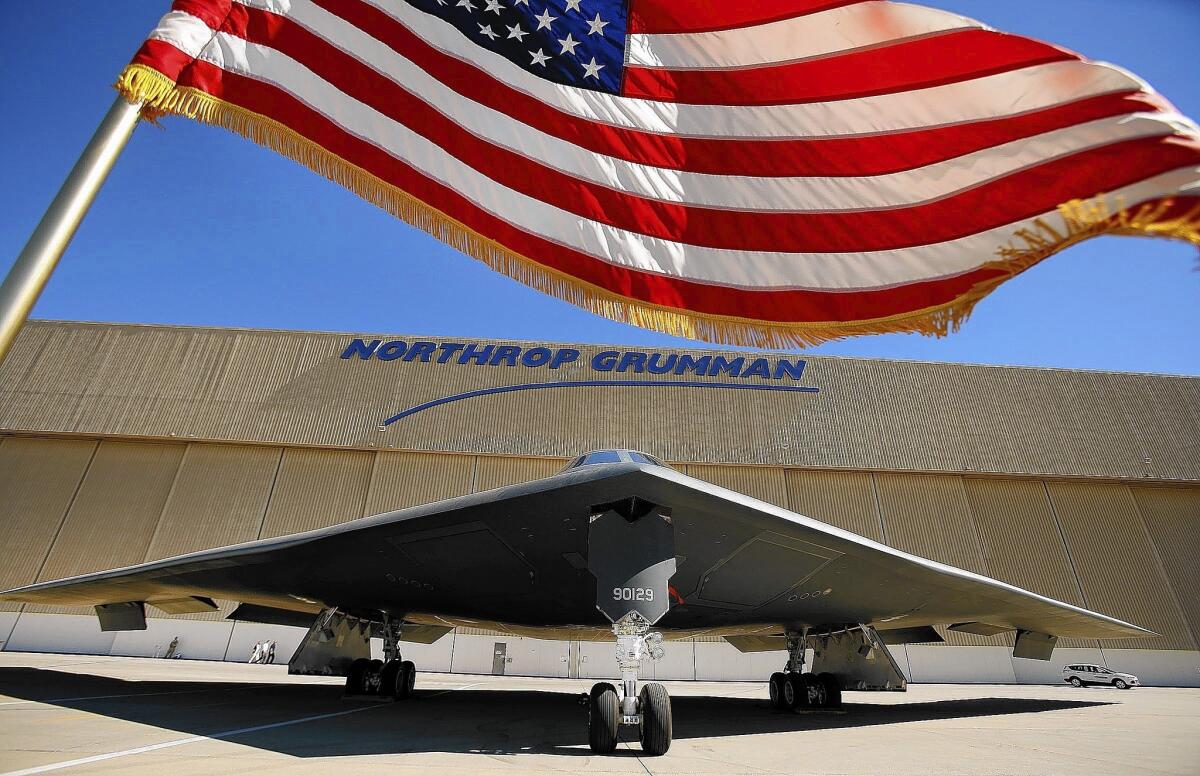 A bill that would give Northrop Grumman a big tax break should it win a new Air Force bomber contract and build the aircraft in California passed the state Assembly on a 73-0 bipartisan vote. Above, a Northrop Grumman facility in Palmdale.
